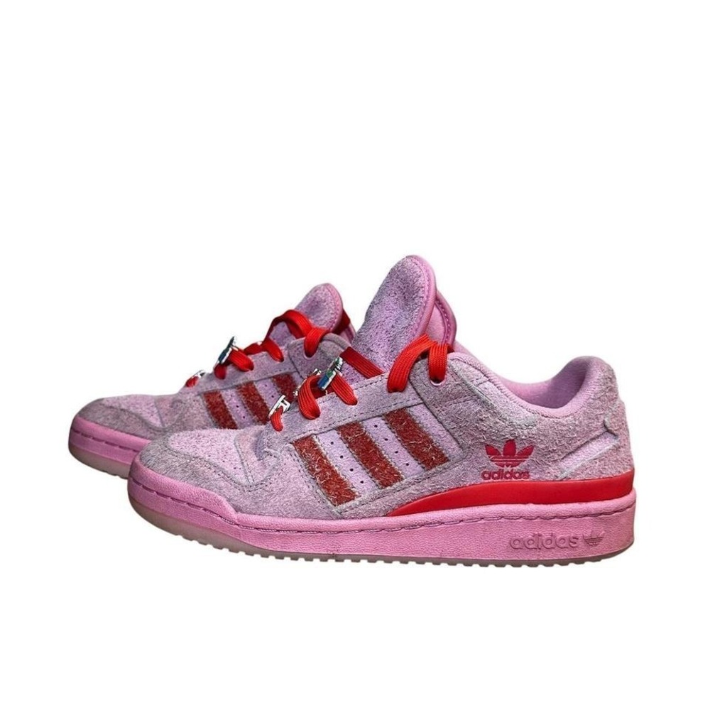 Adidas Forum Low The Grinch Pink Fuzzy Red Stripes Women's Size 8